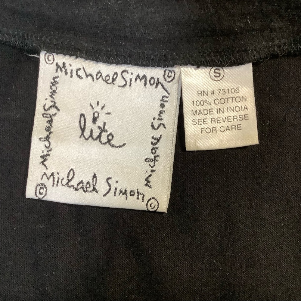 Vintage 90s Michael Simon Black cardigan embroidered  Ice Cream and Cherry - Picture 3 of 7